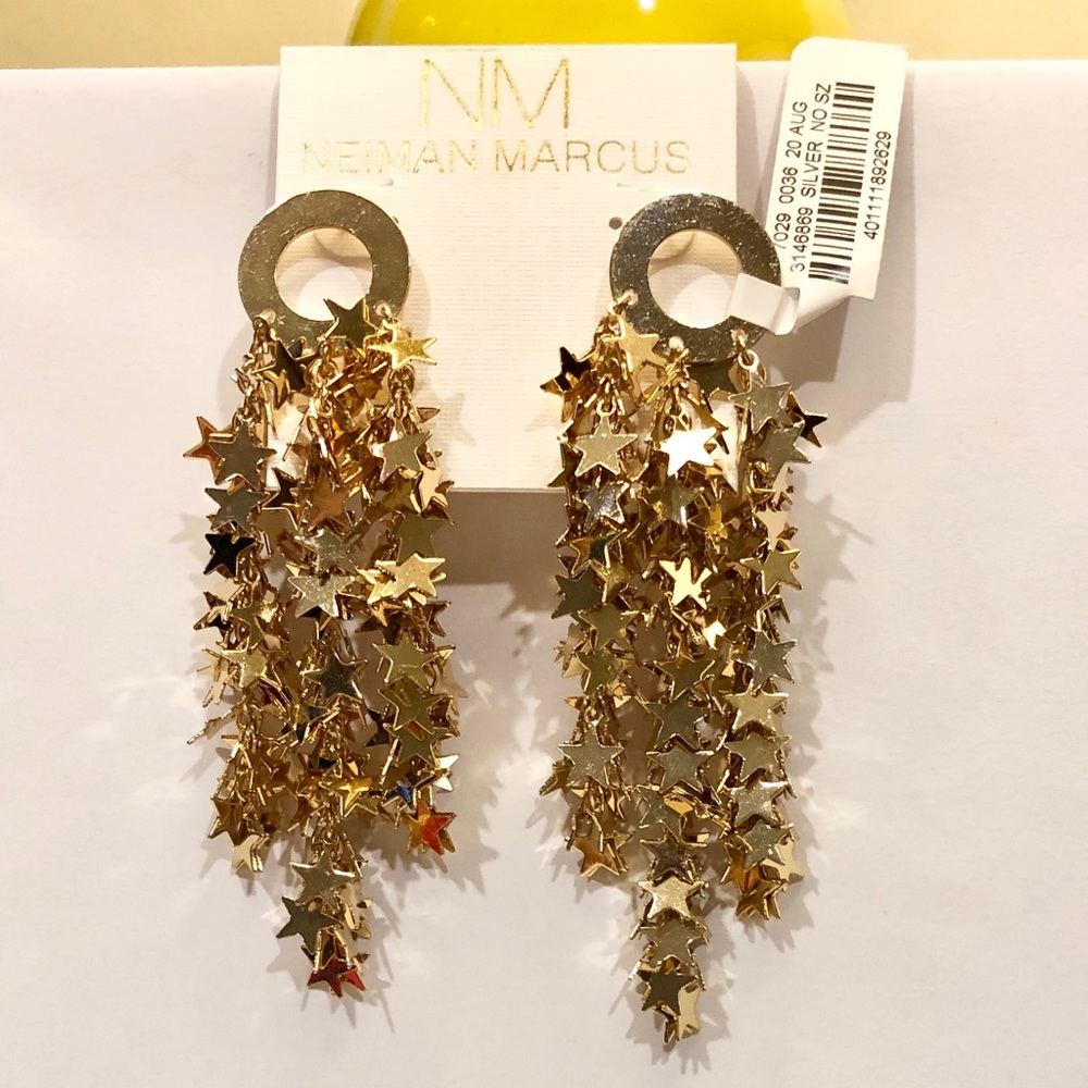 Gold color multi star necklace